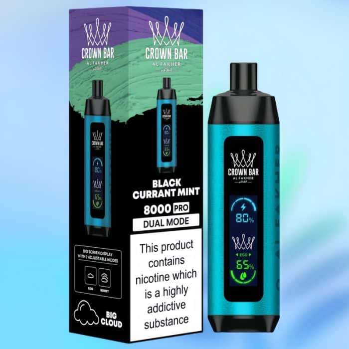 Al Fakher Crown Bar 8000 Blackcurrant Mint Flavor 1 - Al Fakher Vapes