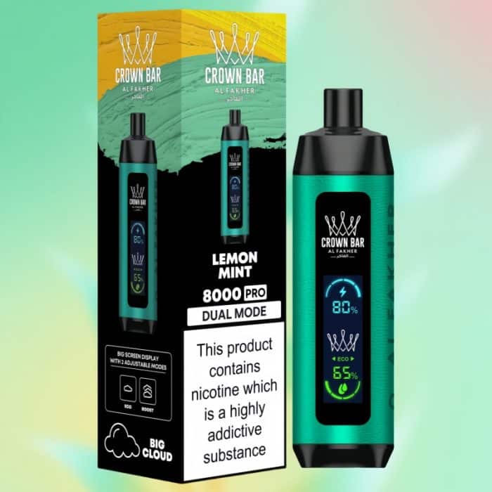 Al Fakher Crown Bar 8000 Lemon Mint Flavor 1 - Al Fakher Vapes