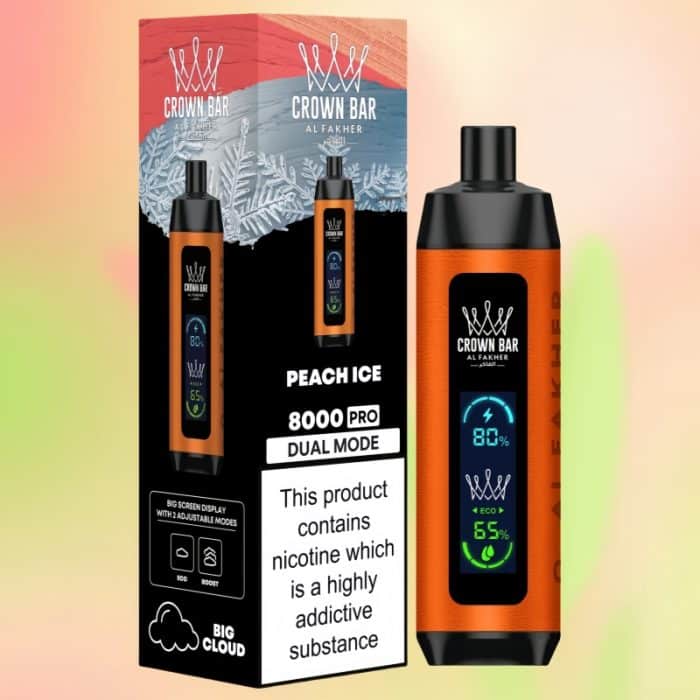 Al Fakher Crown Bar 8000 Peach Ice Flavor 1 - Al Fakher Vapes