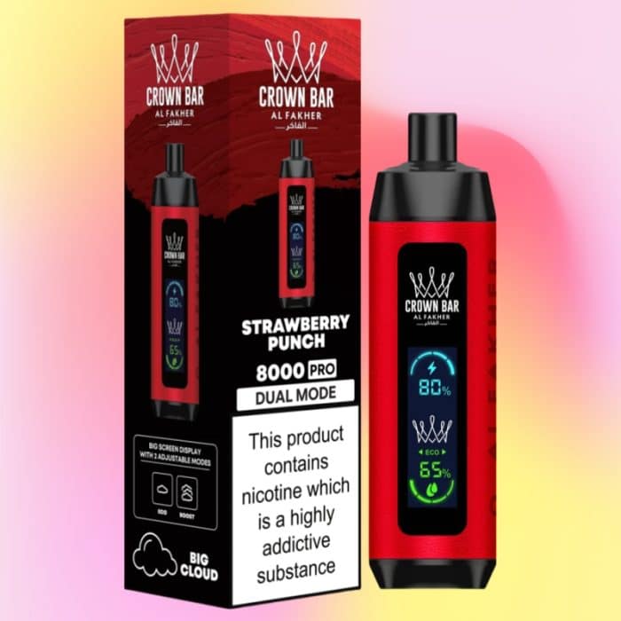 Al Fakher Crown Bar 8000 Strawberry Punch Flavor 1 - Al Fakher Vapes