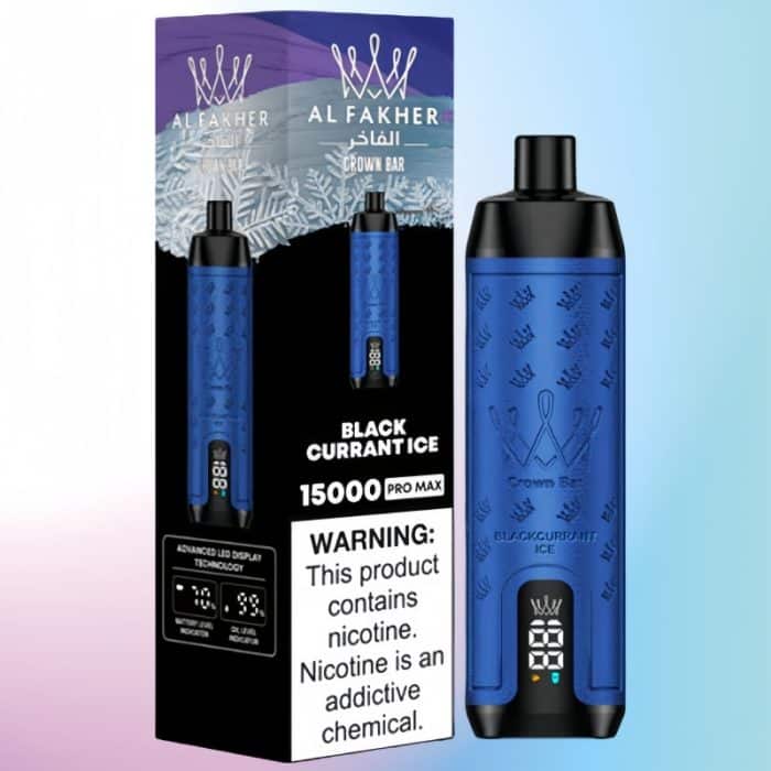 Crown Bar Al Fakher Vape 15000 Blackcurrant Ice Flavor 1 - Al Fakher Vapes